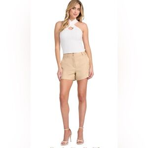 Guess Women's Isabeau Linen-Blend High-Rise Shorts